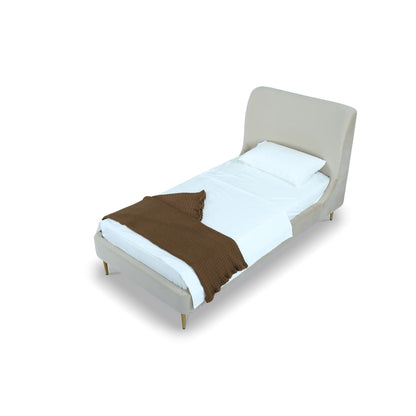 Mid-Century Modern Upholstered Bed With Curved Headboard - The Sleep Loft - Online Mattress Showroom NYC