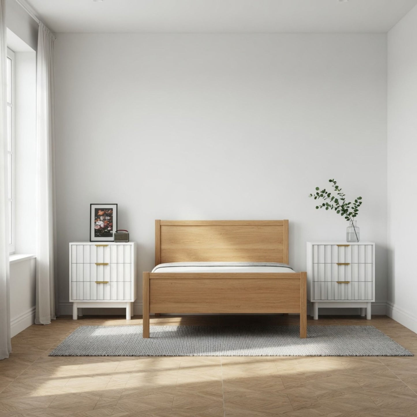 Fluted 3 Drawer Dresser