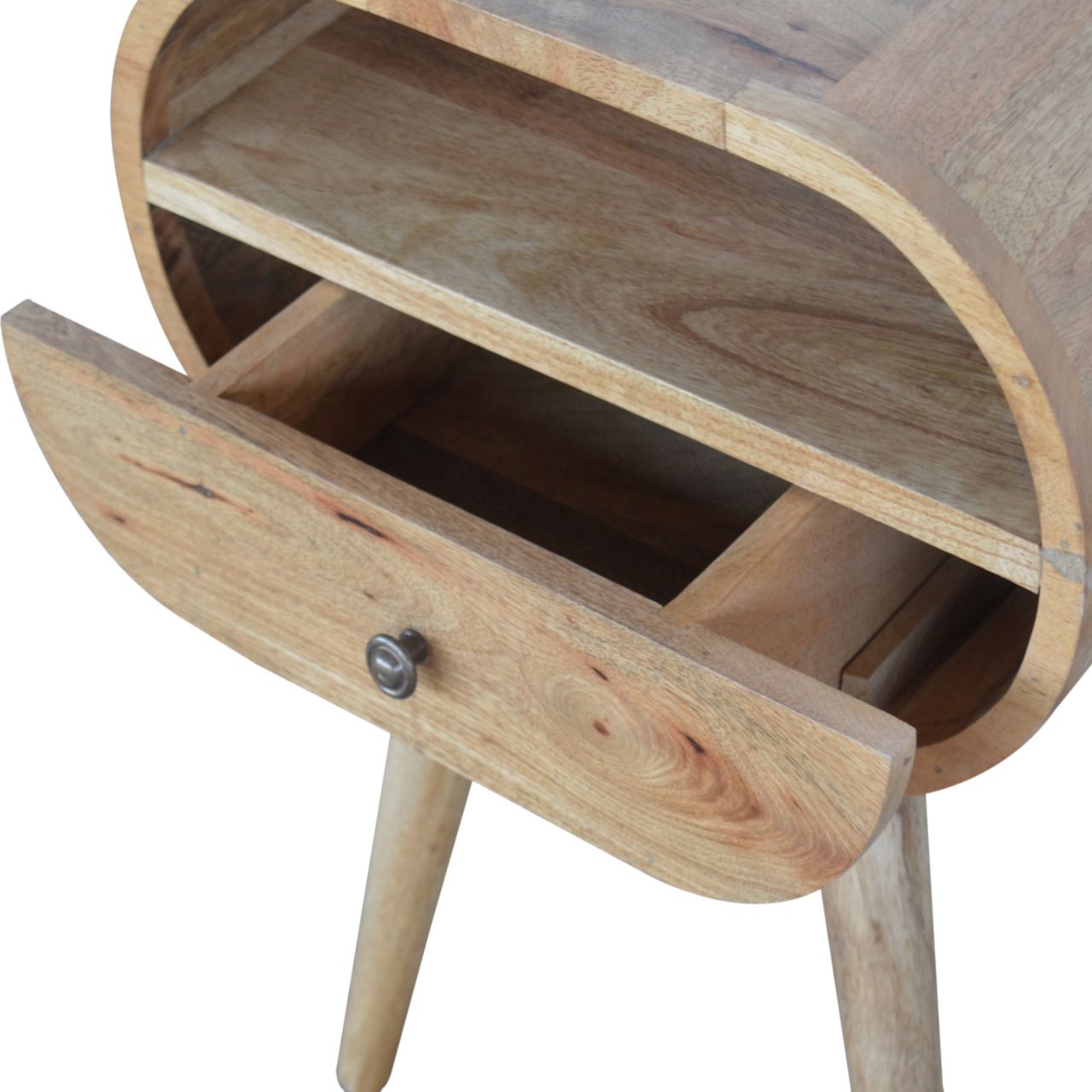 Circular Open Bedside Nightstand - The Sleep Loft - Online Mattress Showroom NYC