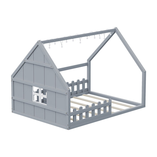 House Bed With Window And Fence - The Sleep Loft - Online Mattress Showroom NYC