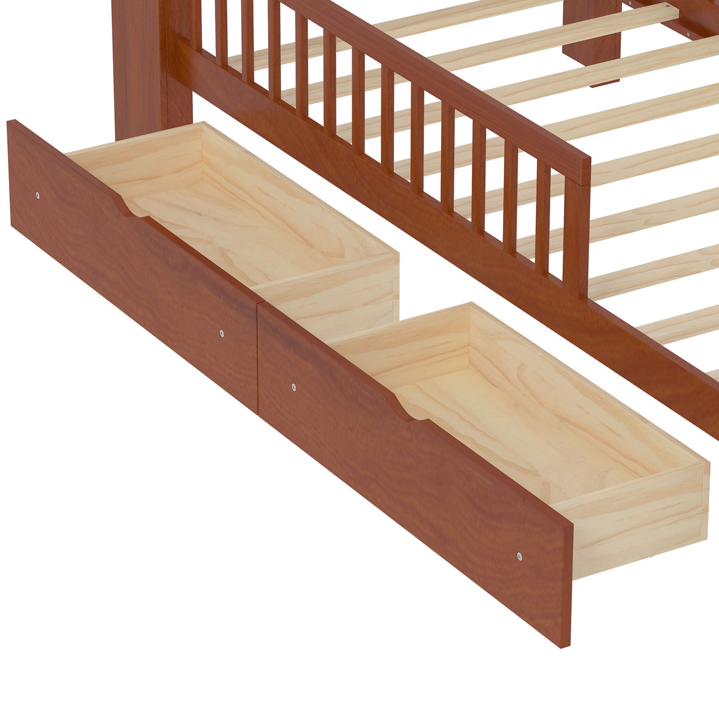 Bed With Headboard Storage Rack, 2 Under Bed Drawers, 3 Side Guardrails For Safety - The Sleep Loft - Online Mattress Showroom NYC