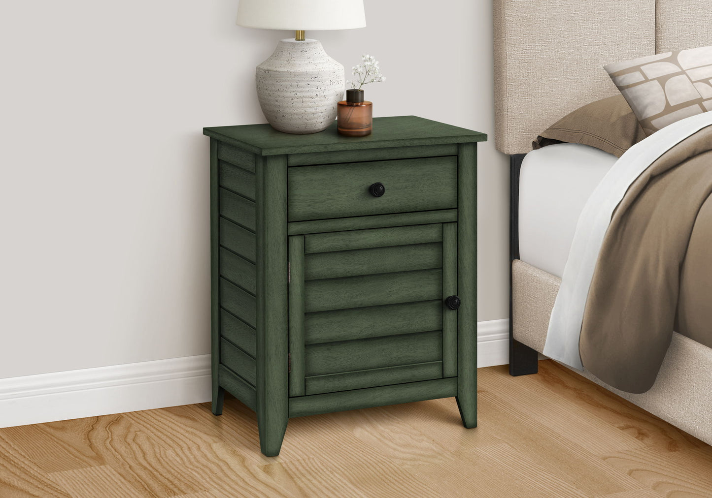Accent Nightstand, Storage Drawer, Transitional - The Sleep Loft - Online Mattress Showroom NYC