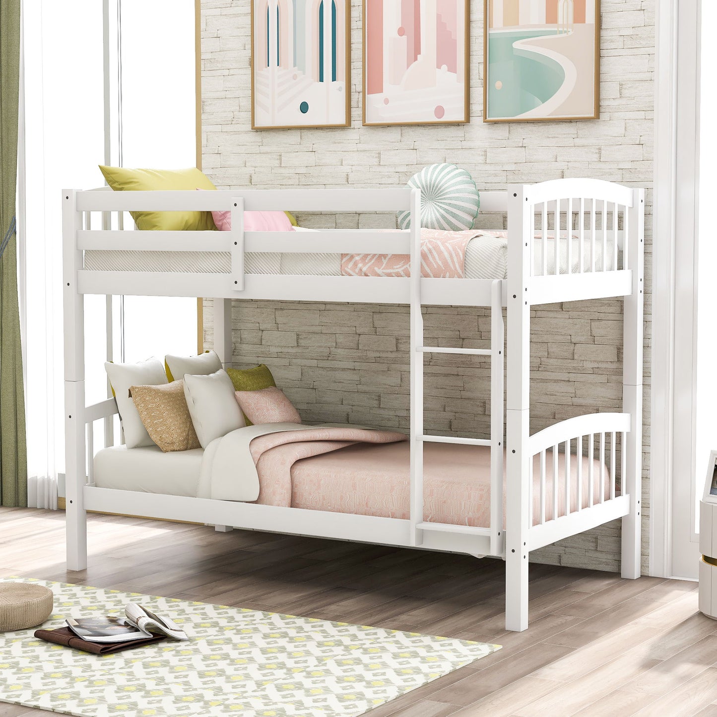 Solid Construction Bunk Bed With Ladder - The Sleep Loft - Online Mattress Showroom NYC