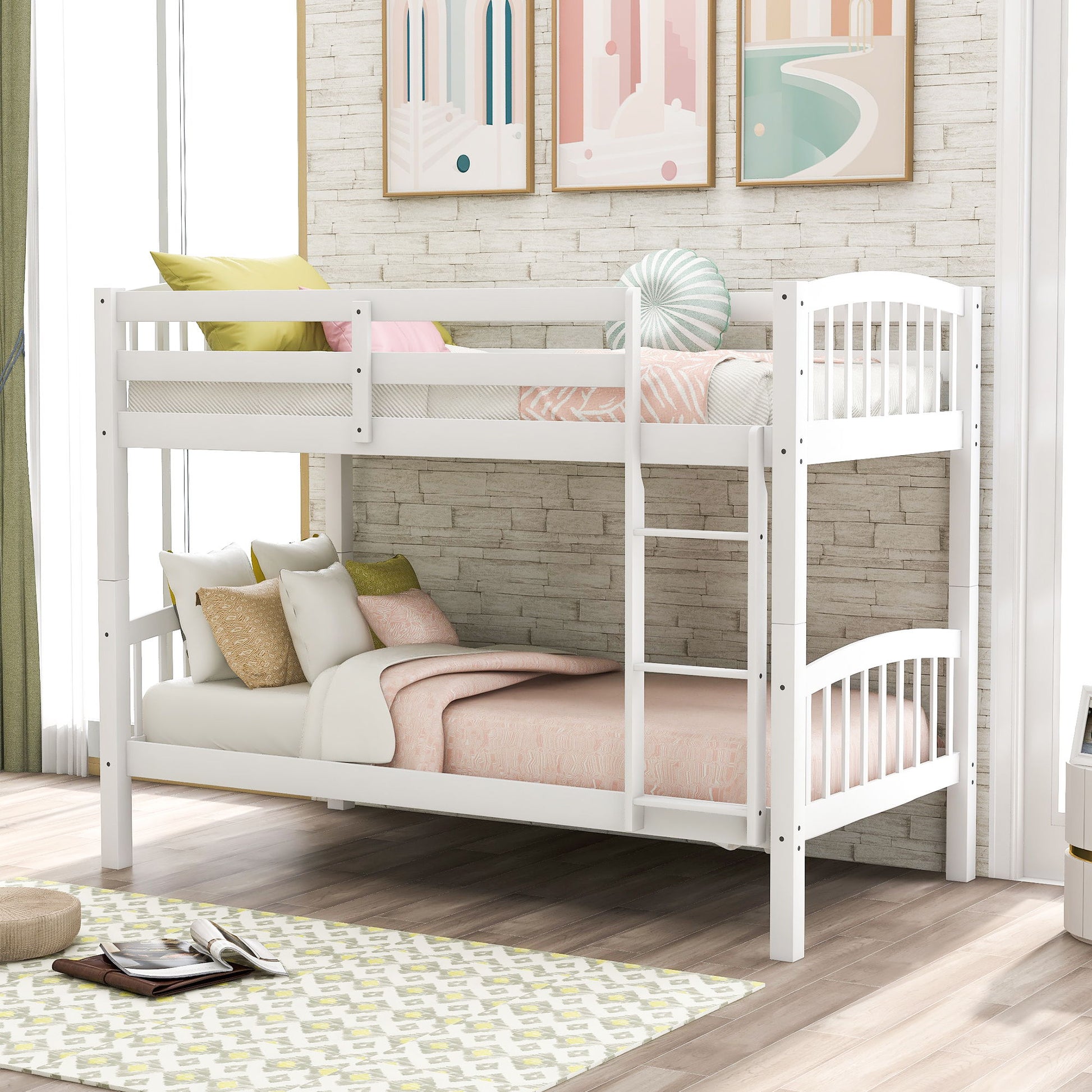 Solid Construction Bunk Bed With Ladder - The Sleep Loft - Online Mattress Showroom NYC