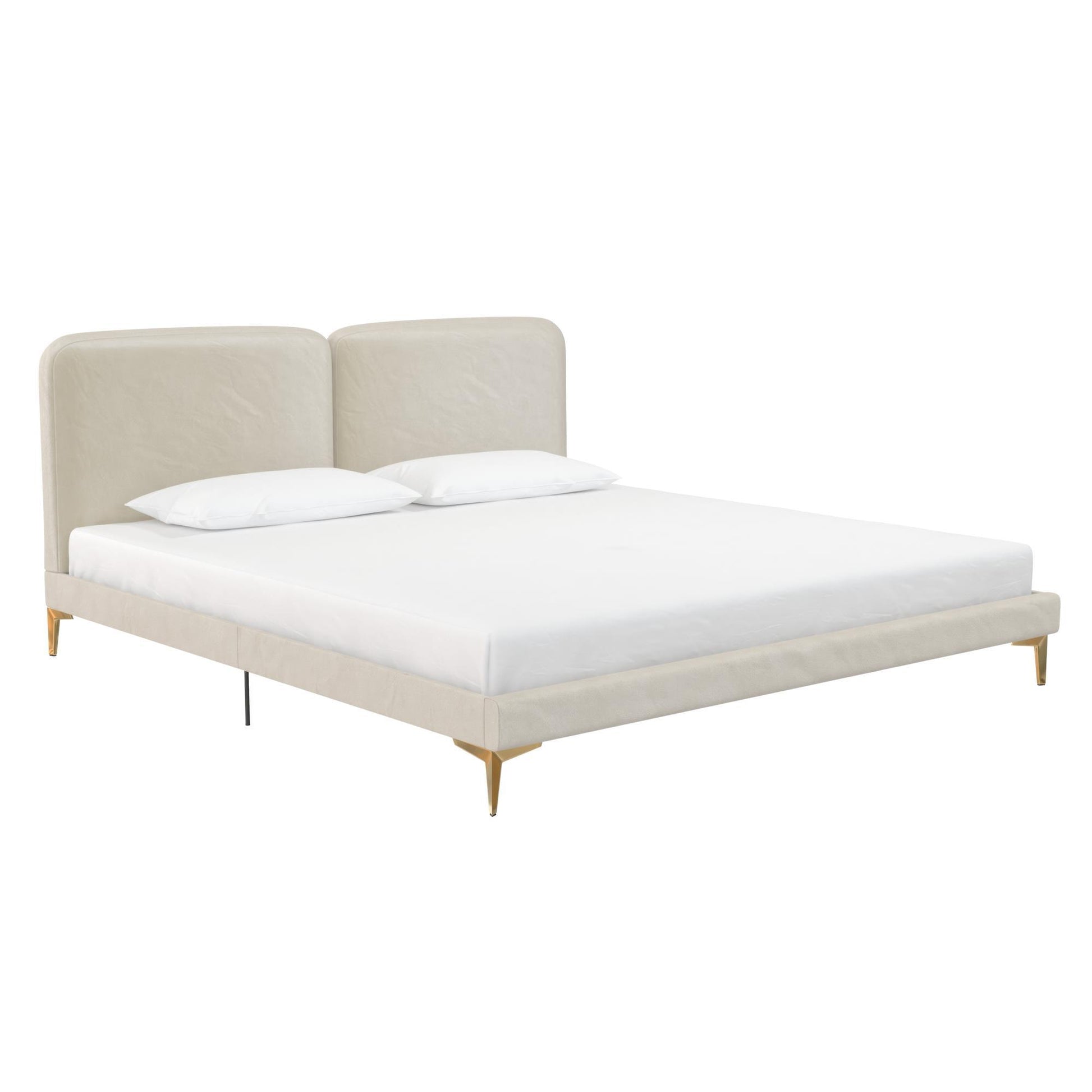Coco - King Size Upholstered Bed - Ivory - The Sleep Loft - Online Mattress Showroom NYC