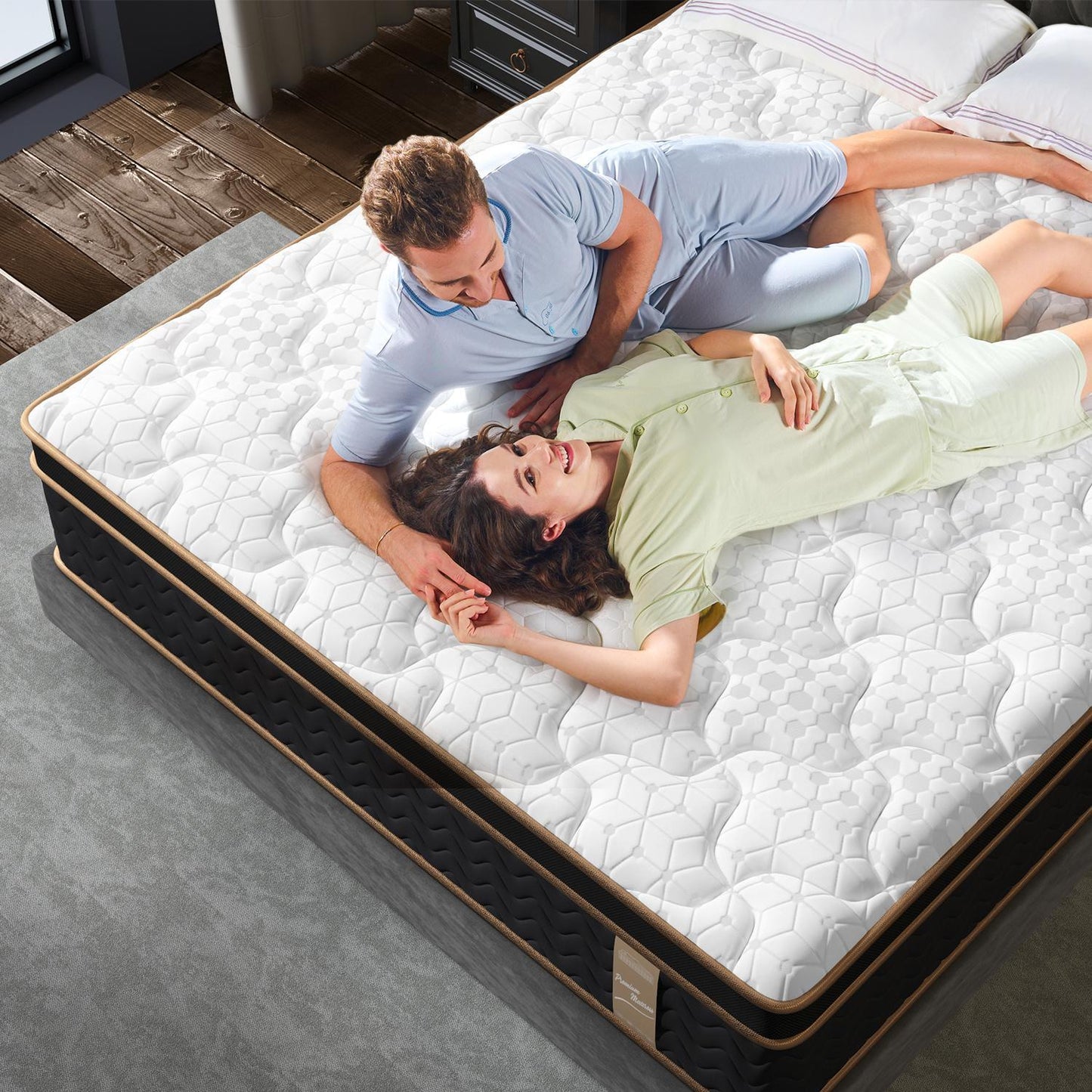 Plush Hybrid Mattresses With Gel Memory Foam, Individual Pocket Spring Motion Isolation Edge Support - The Sleep Loft - Online Mattress Showroom NYC