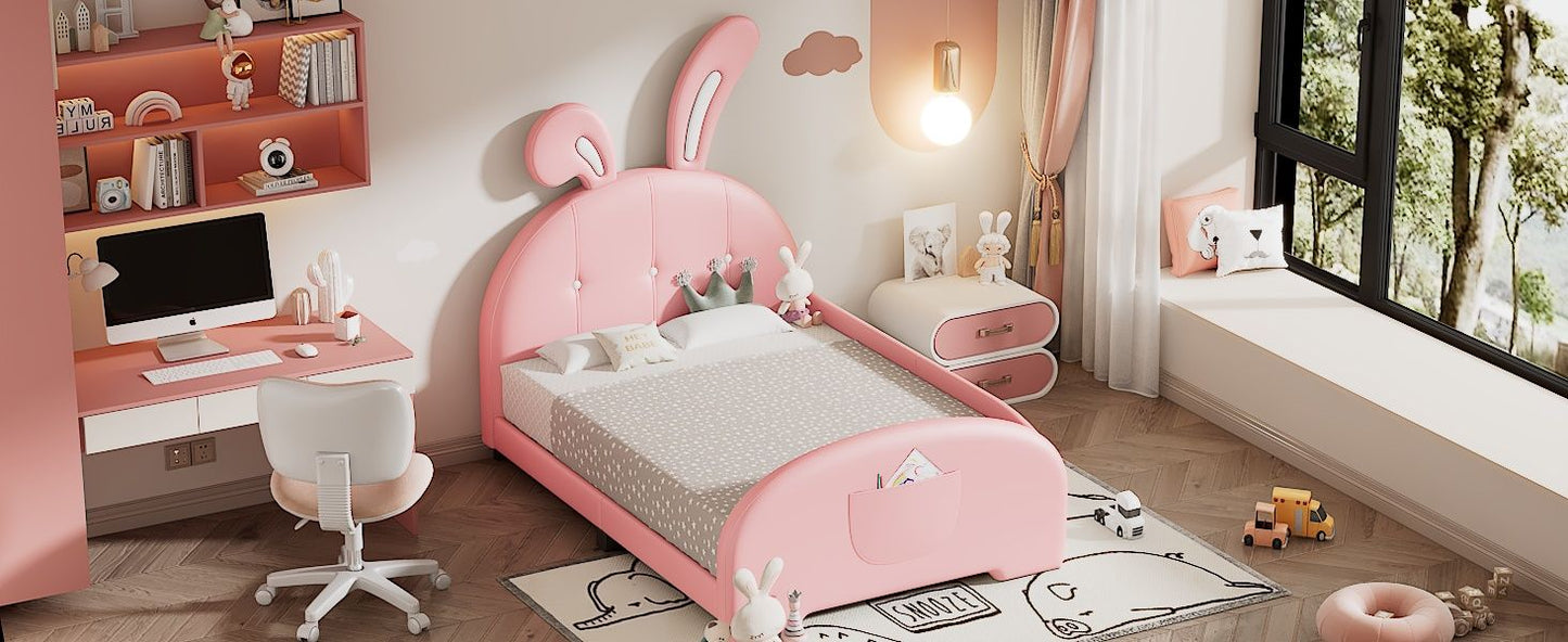 Upholstered Rabbit-Shape Princess Bed With Headboard And Footboard - The Sleep Loft - Online Mattress Showroom NYC