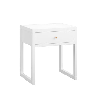 Nightstand With Drawer, Minimalist Bedside Table, Compact End Table For Bedroom - White - The Sleep Loft - Online Mattress Showroom NYC