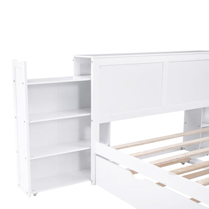 Storage Platform Bed With Pull Out Shelves And Trundle - The Sleep Loft - Online Mattress Showroom NYC