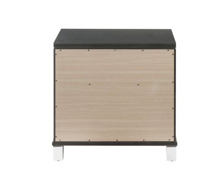 Sawyer - Metallic Nightstand - Gray - The Sleep Loft - Online Mattress Showroom NYC