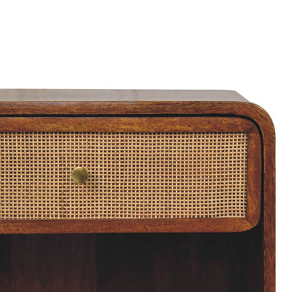 Open Woven Bedside Table, 1 Drawer - Chestnut - The Sleep Loft - Online Mattress Showroom NYC