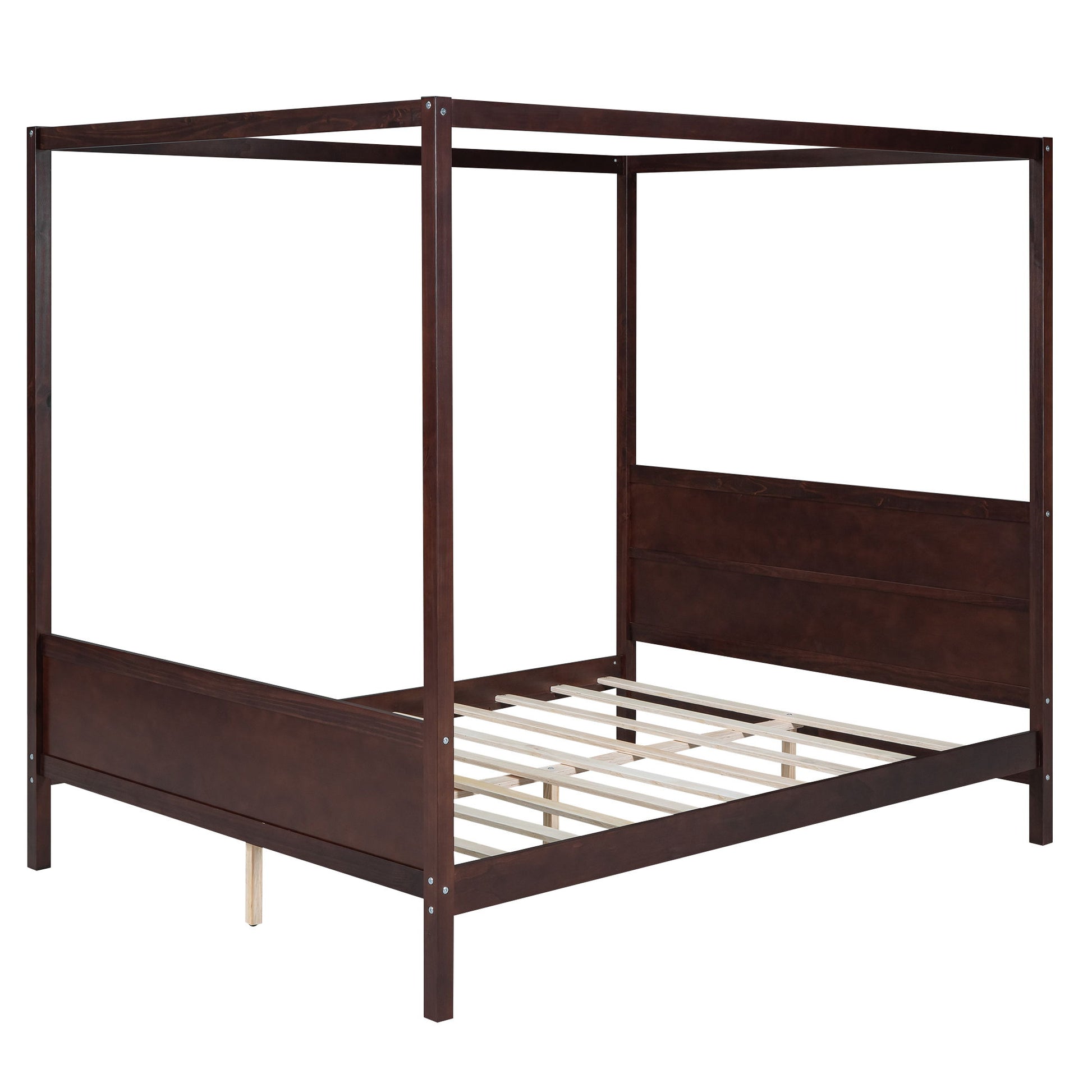 Canopy Platform Bed With Headboard And Footboard, Slat Support Leg - The Sleep Loft - Online Mattress Showroom NYC