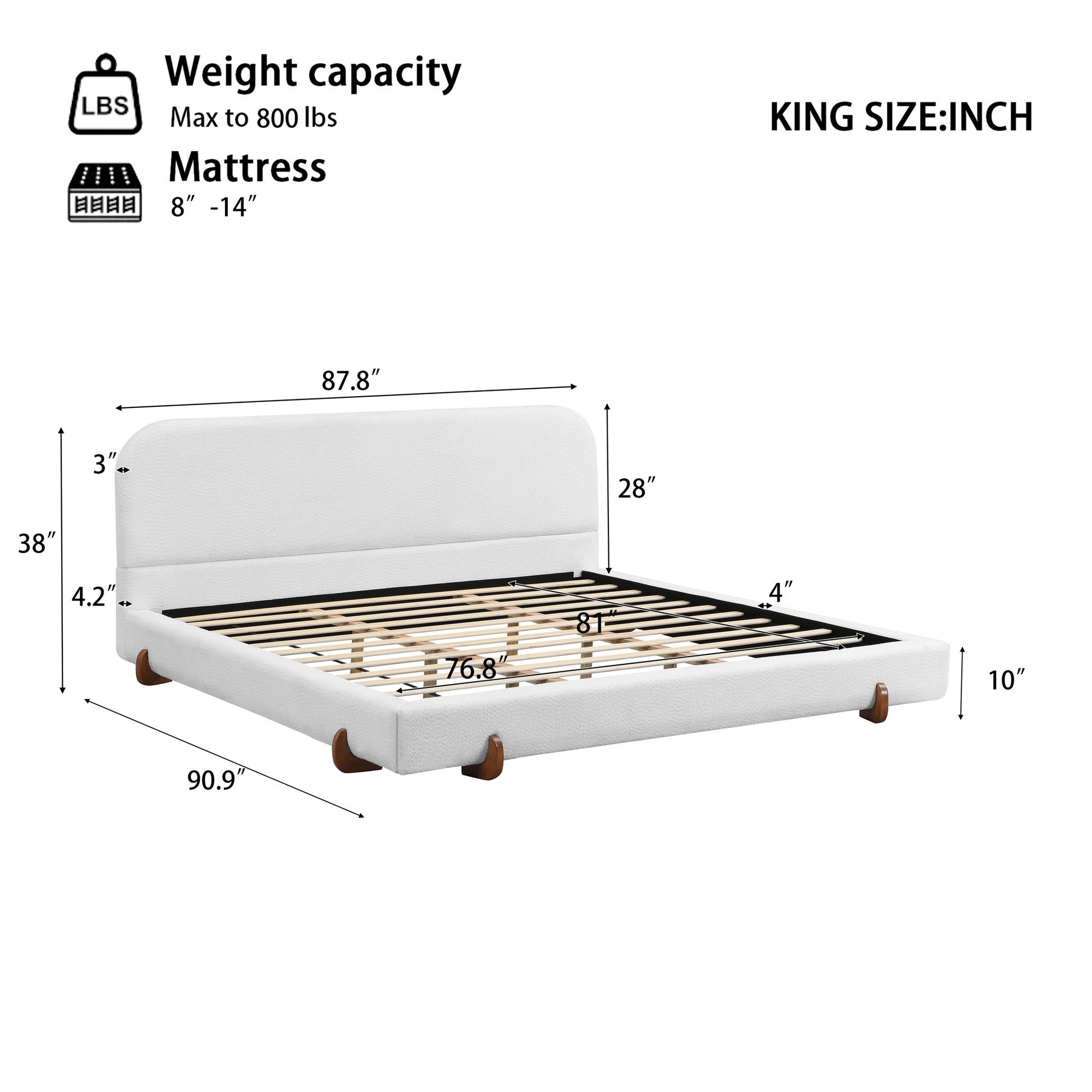 Elegant Upholstered Bed Frame - The Sleep Loft - Online Mattress Showroom NYC
