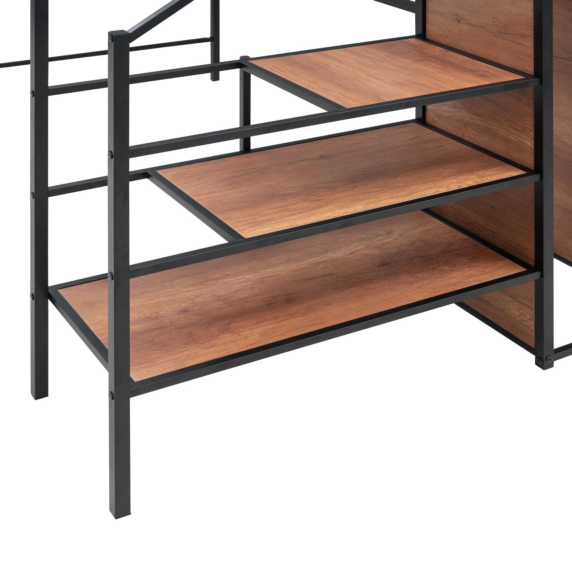 Loft Bed With Desk And Grid, Stylish Frame With Lateral Storage Ladder And Wardrobe - The Sleep Loft - Online Mattress Showroom NYC