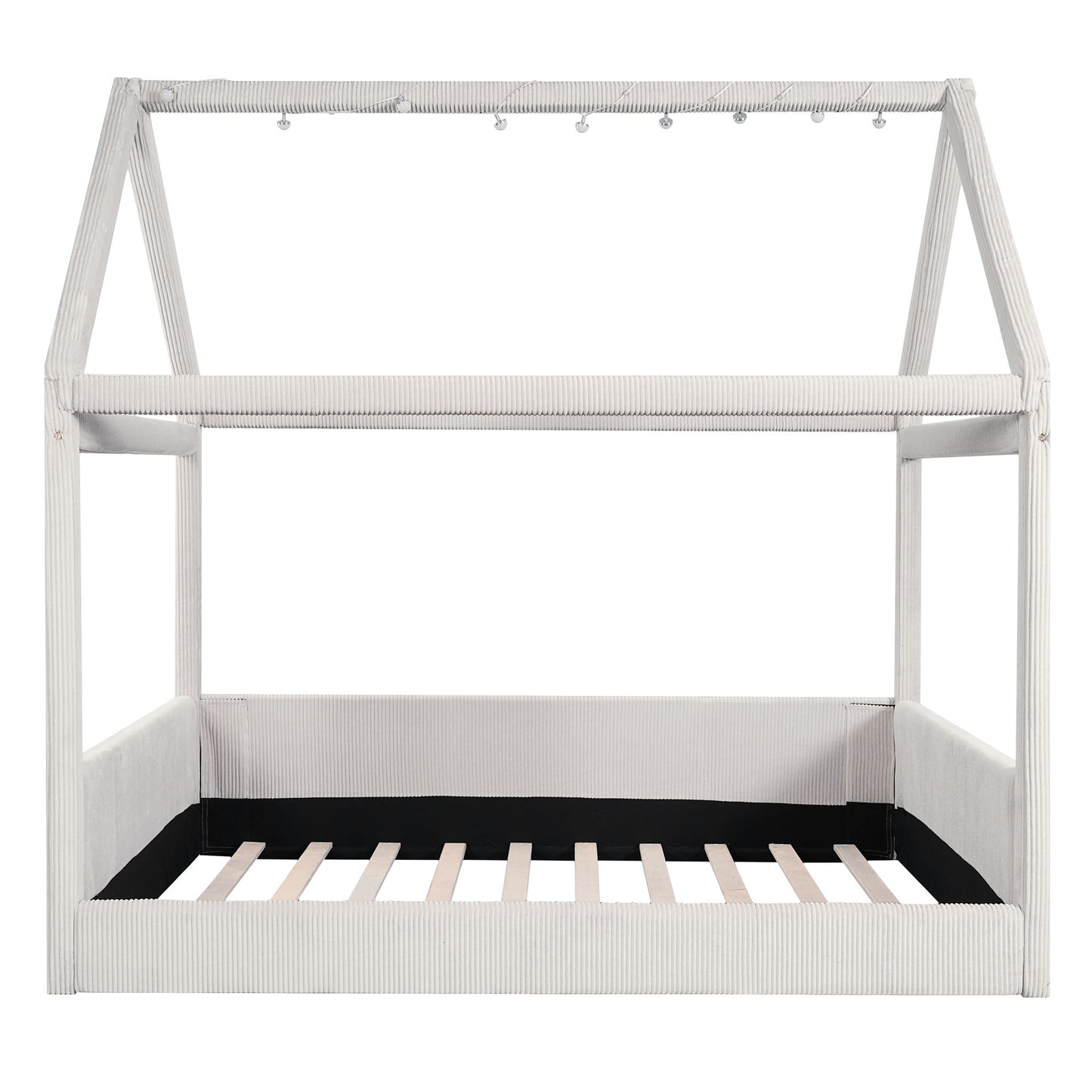 Upholstered House Style Daybed With LED Light Strips - The Sleep Loft - Online Mattress Showroom NYC