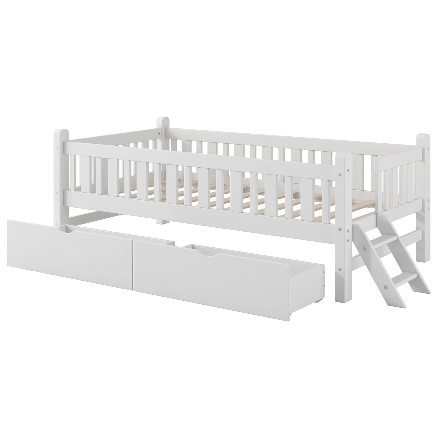 Platform Bed With Guardrail And 2 Drawers - The Sleep Loft - Online Mattress Showroom NYC
