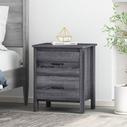Titeca - Contemporary Wood 2 Drawer Nightstand - The Sleep Loft - Online Mattress Showroom NYC