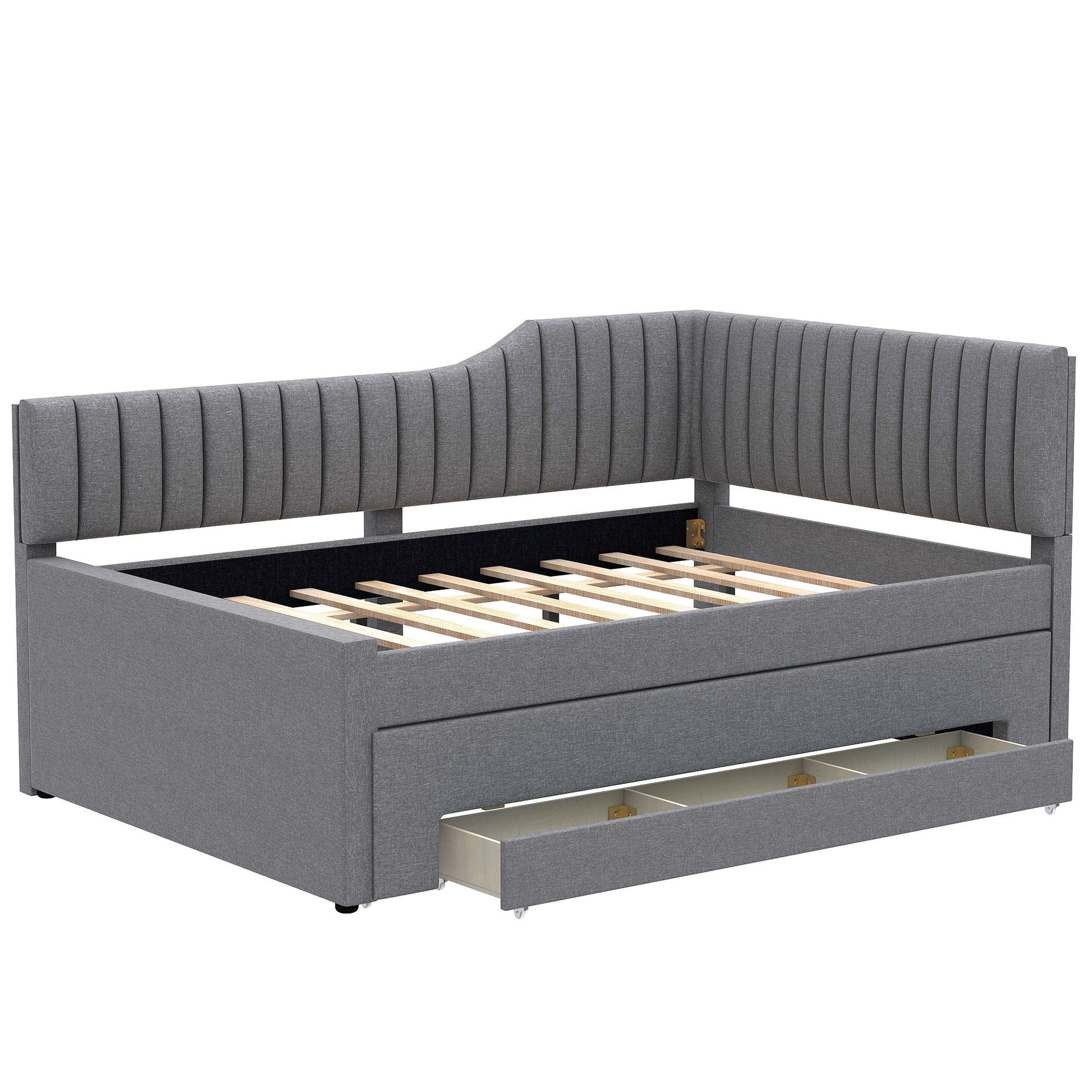 Upholstered Daybed With Trundle And 3 Drawers - The Sleep Loft - Online Mattress Showroom NYC