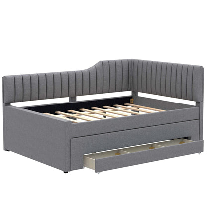 Upholstered Daybed With Trundle And 3 Drawers - The Sleep Loft - Online Mattress Showroom NYC