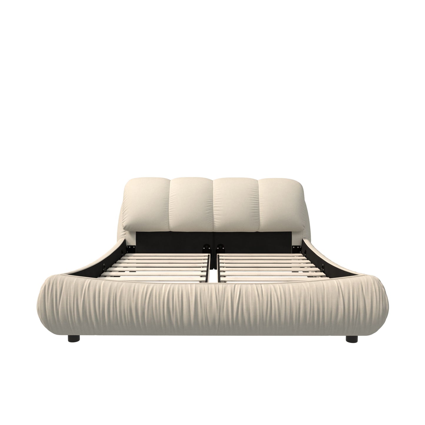 Luxury Upholstered Platform Bed With Oversized Padded Backrest And Solid Wood Frame - The Sleep Loft - Online Mattress Showroom NYC