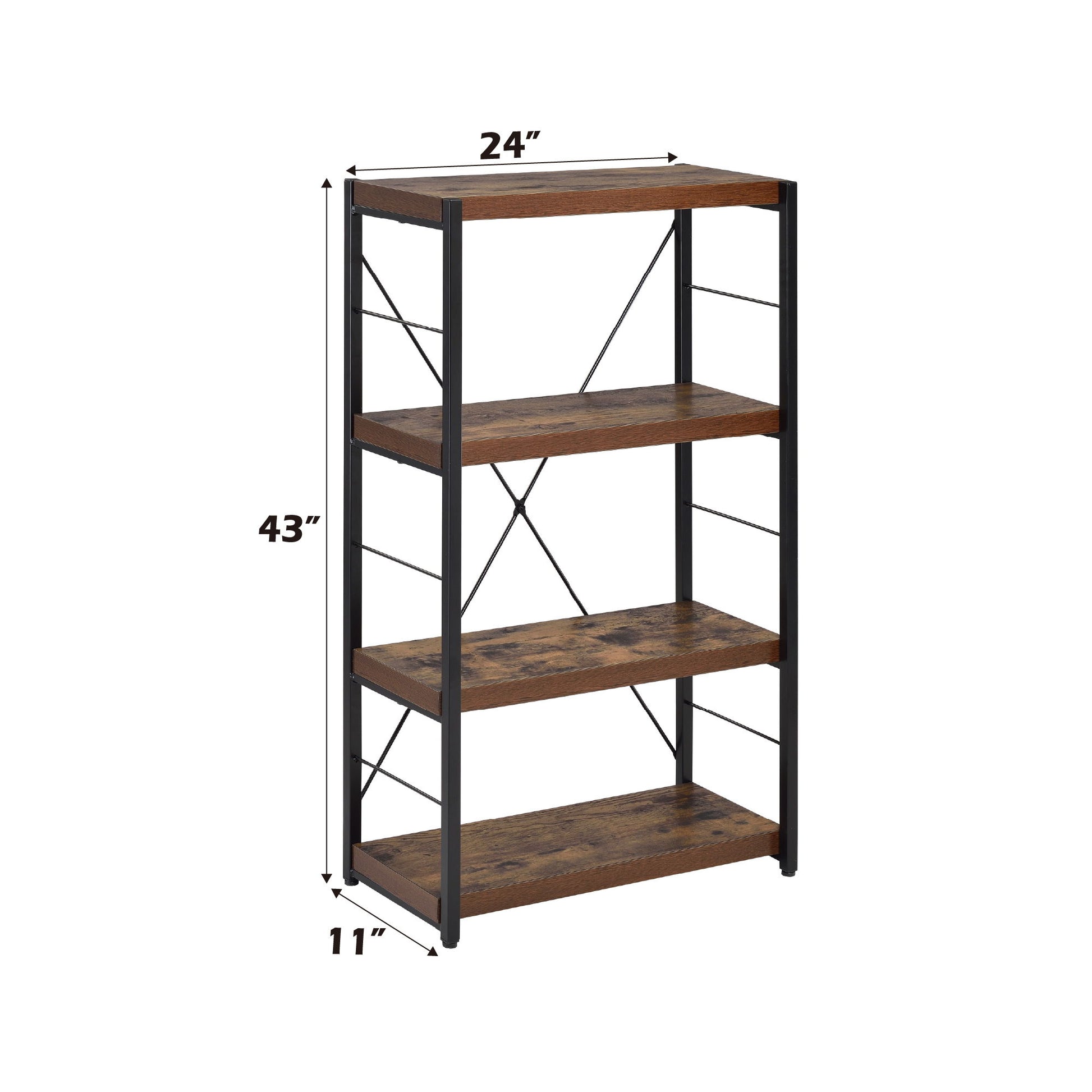 Bob - Bookshelf - Weathered Oak / Black - The Sleep Loft - Online Mattress Showroom NYC