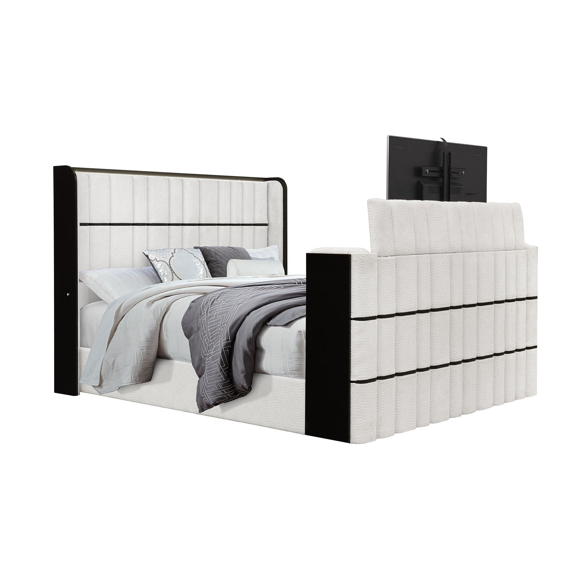 Isaiah - Bed With TV Lift-LED Speakers And Fireplace - The Sleep Loft - Online Mattress Showroom NYC