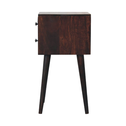 Mini 2 Drawer Nightstand - Walnut - The Sleep Loft - Online Mattress Showroom NYC