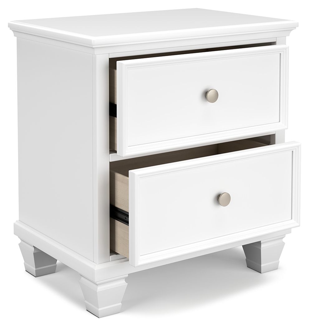 Fortman - Two Drawer Night Stand - White - The Sleep Loft - Online Mattress Showroom NYC