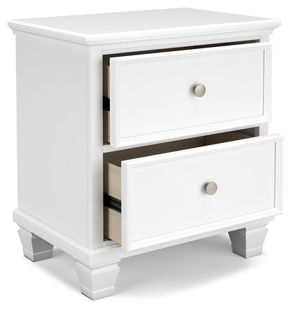 Fortman - Two Drawer Night Stand - White - The Sleep Loft - Online Mattress Showroom NYC