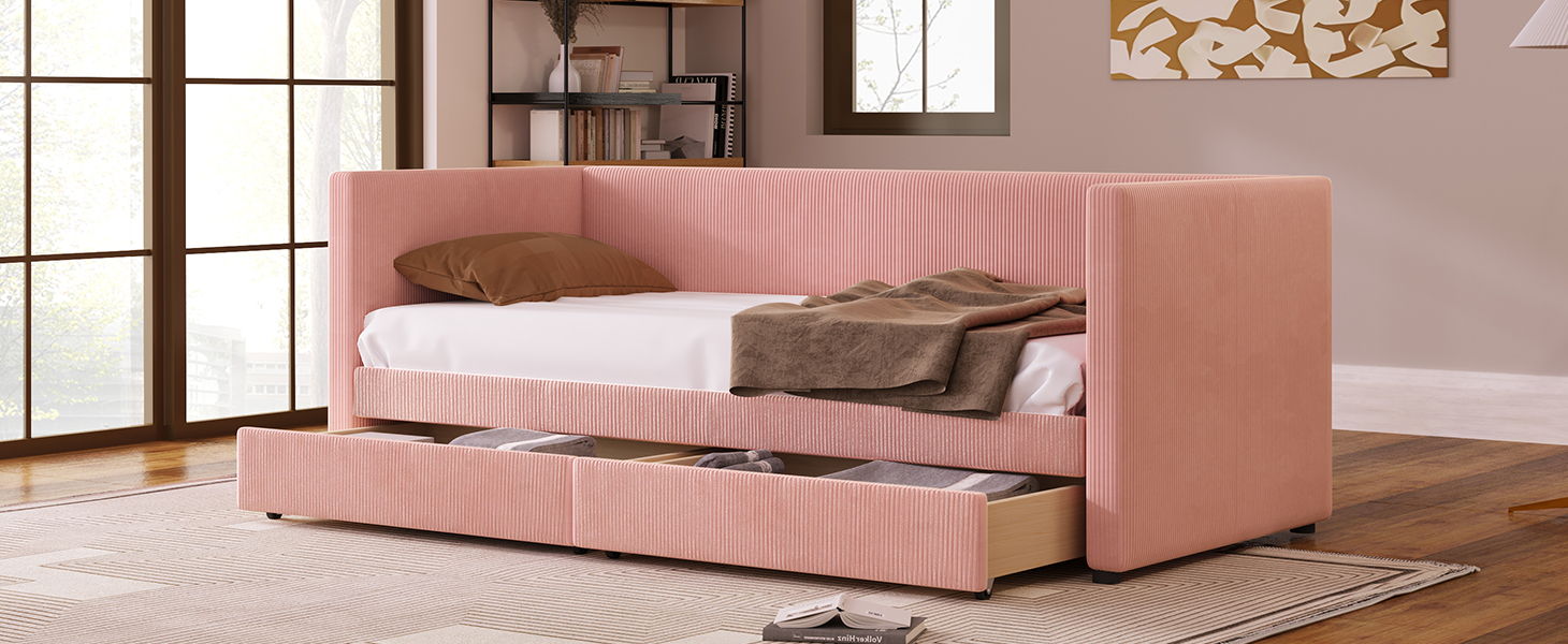 Daybed With Two Drawers And Wood Slat - The Sleep Loft - Online Mattress Showroom NYC