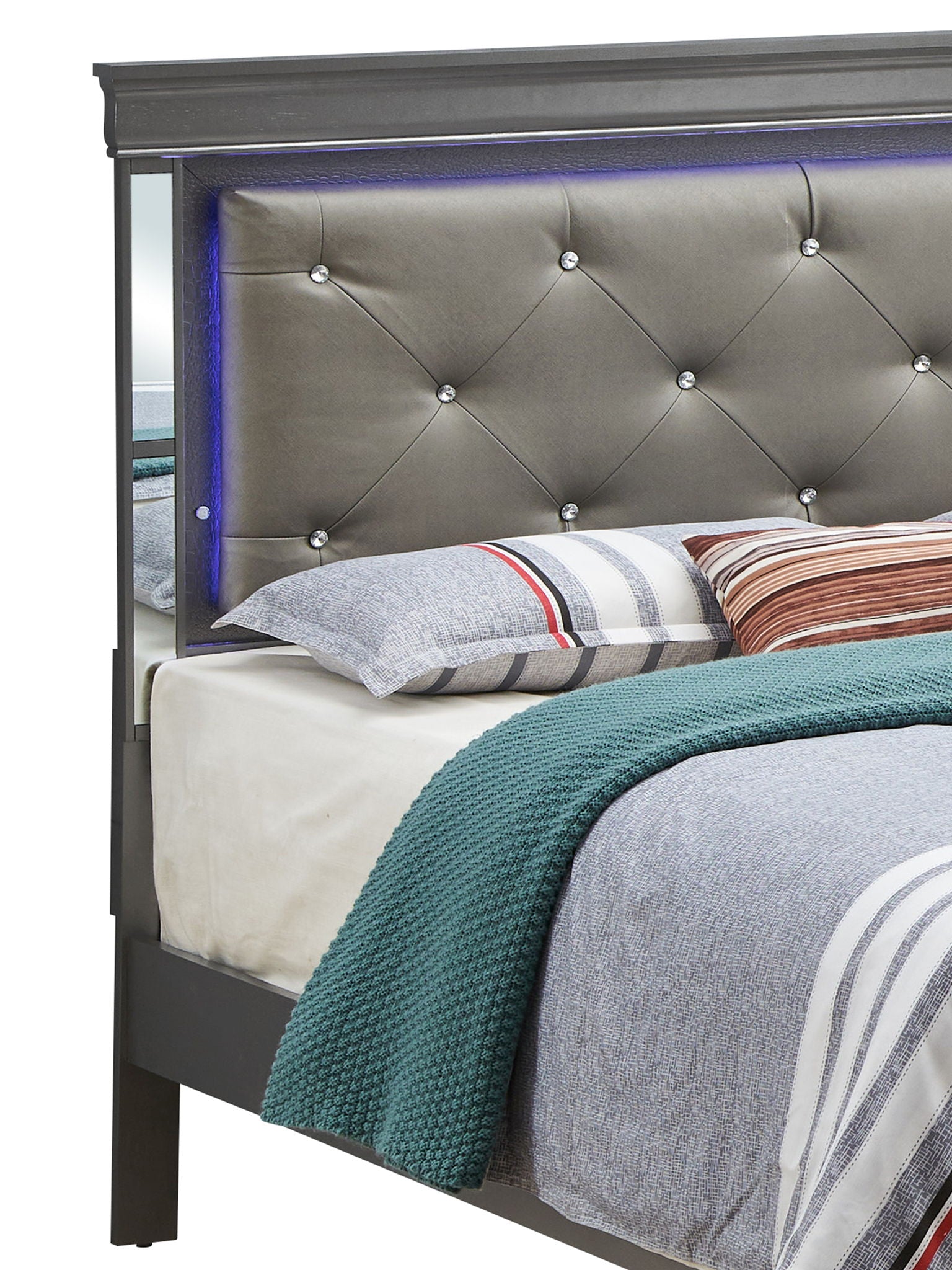 Bed With LED Light Accents Headboard - The Sleep Loft - Online Mattress Showroom NYC