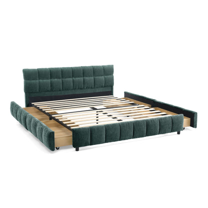 Modern Platform Bed Frame With Thick Fabric - The Sleep Loft - Online Mattress Showroom NYC