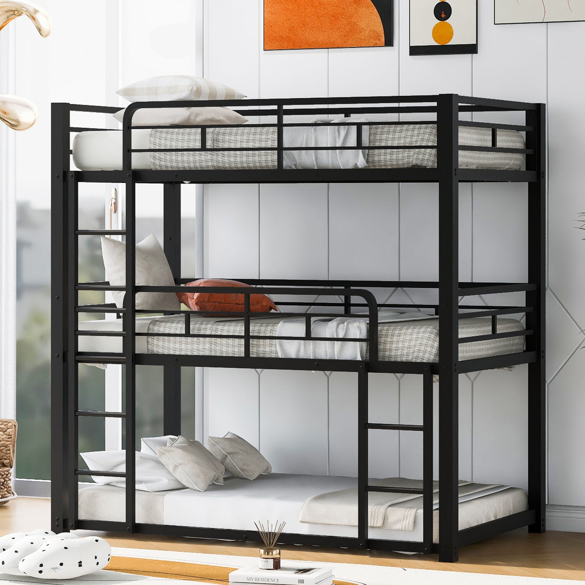 Triple Bunk Bed With Sturdy Construction And Space Saving Design - The Sleep Loft - Online Mattress Showroom NYC
