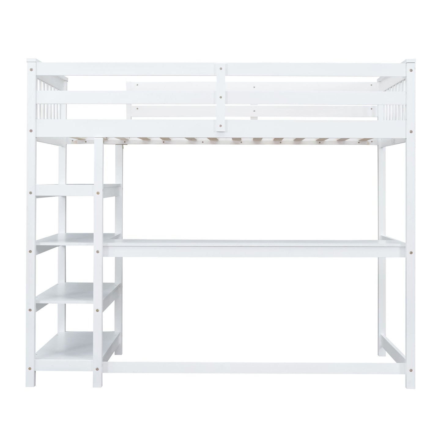 Loft Bed With Storage Shelves And Under Bed Desk - The Sleep Loft - Online Mattress Showroom NYC
