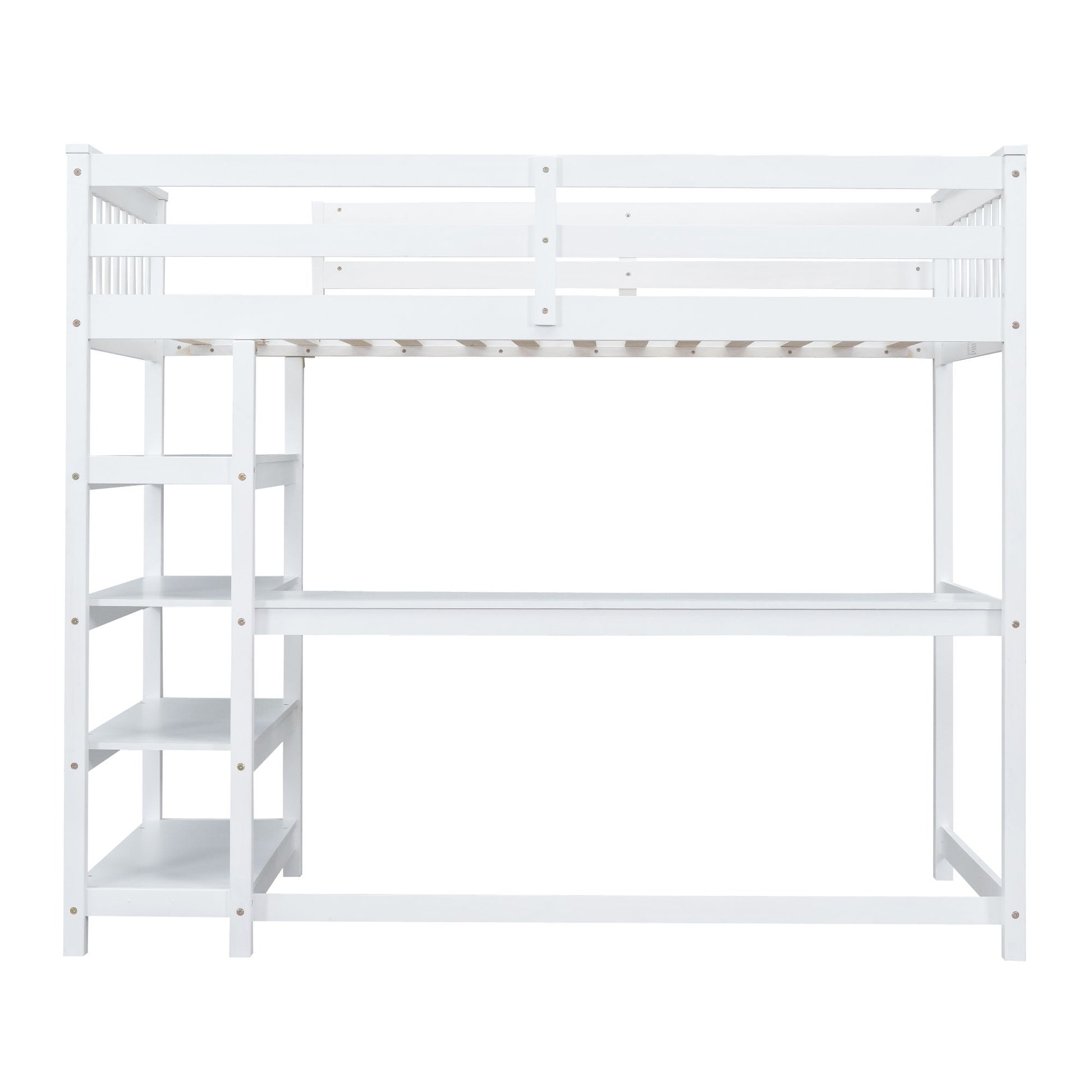 Loft Bed With Storage Shelves And Under Bed Desk - The Sleep Loft - Online Mattress Showroom NYC