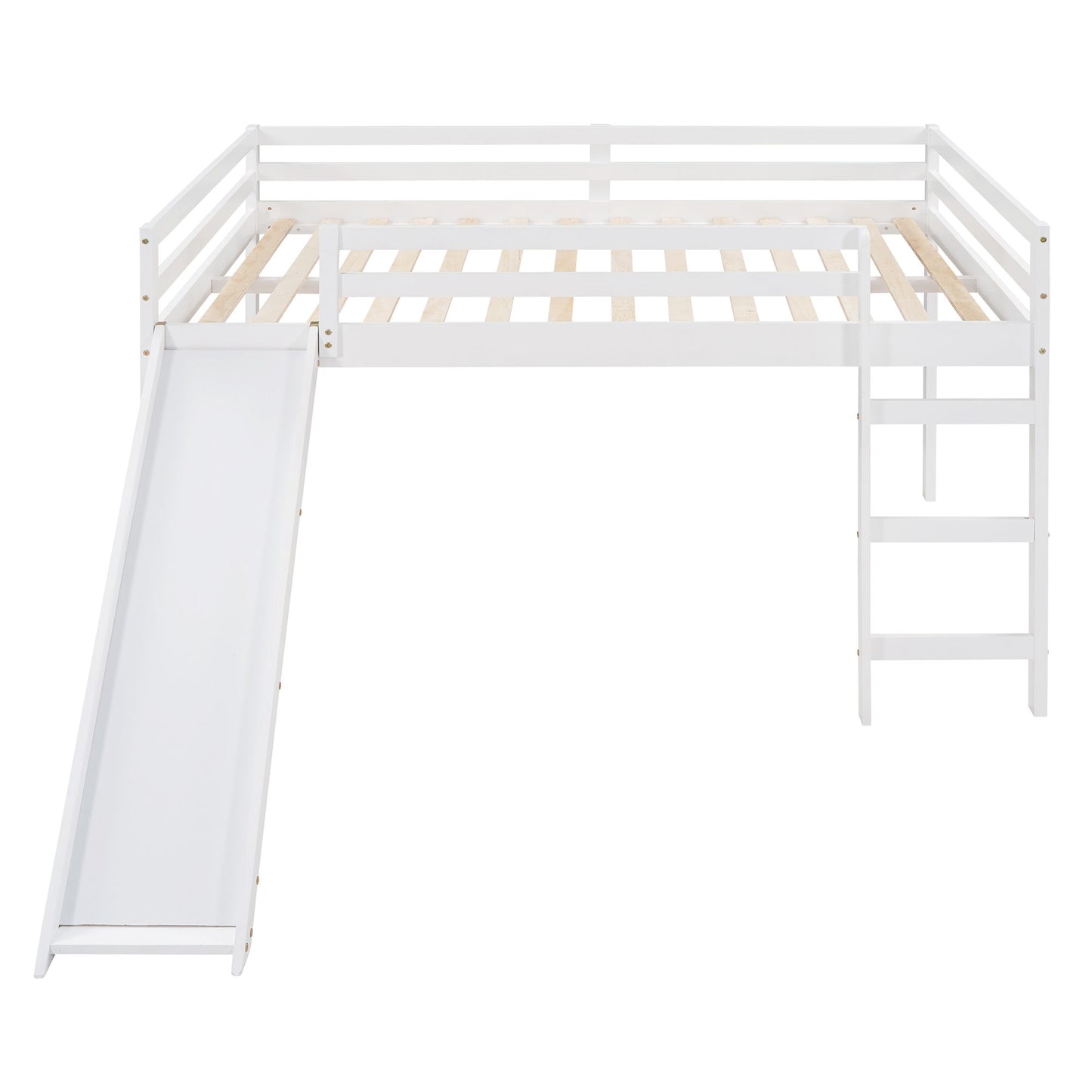 Full Loft Bed With Slide, Multifunctional Design - White - The Sleep Loft - Online Mattress Showroom NYC