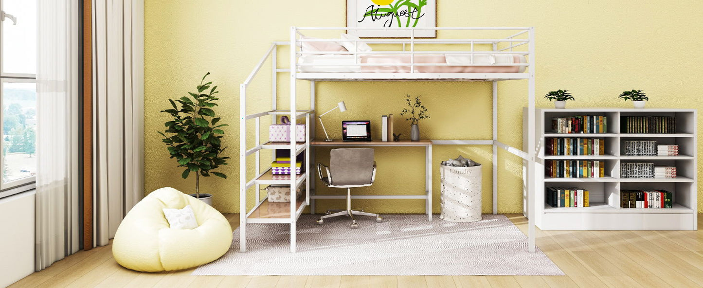 Loft Bed With Desk And Lateral Storage Ladder - The Sleep Loft - Online Mattress Showroom NYC