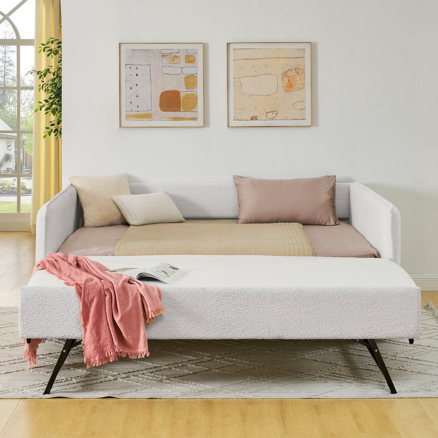Upholstered Daybed With Pop Up Trundle - The Sleep Loft - Online Mattress Showroom NYC
