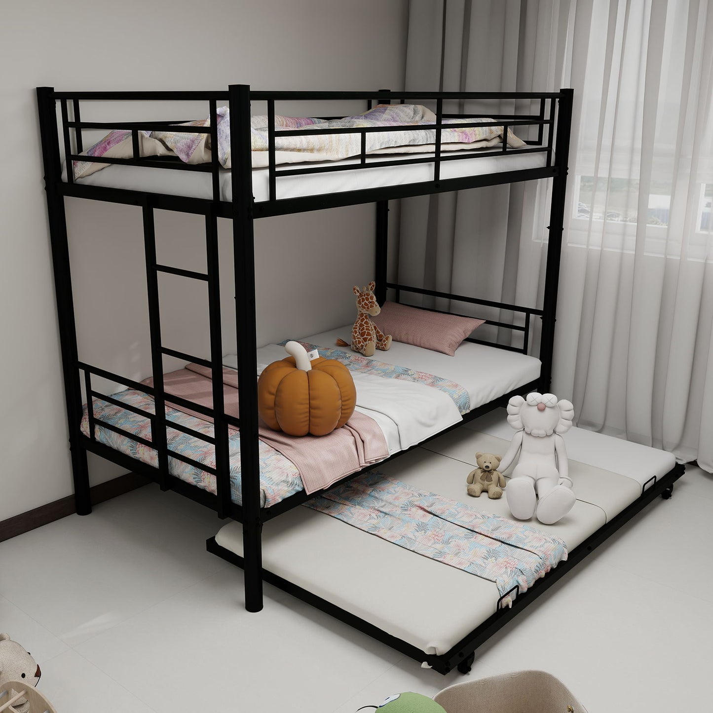 Metal Bunk Bed For Kids, Convertible Bedframe With Ladders & Guardrail - The Sleep Loft - Online Mattress Showroom NYC