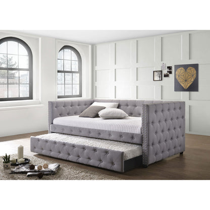 Cross - Upholstered Twin Daybed With Trundle - Gray - The Sleep Loft - Online Mattress Showroom NYC