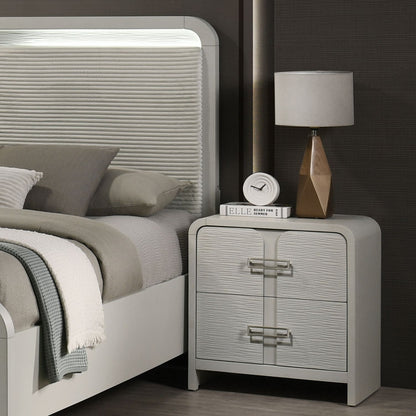 Aria - 2 Drawer Nightstand - Beige - The Sleep Loft - Online Mattress Showroom NYC