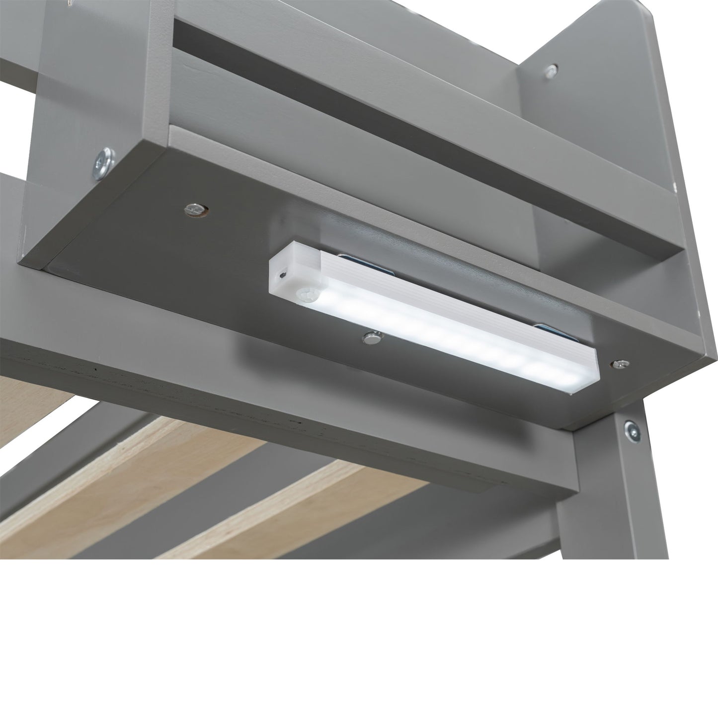 Bunk Bed With Built In Shelves, Storage Box, LED Light And USB Charging Station - The Sleep Loft - Online Mattress Showroom NYC