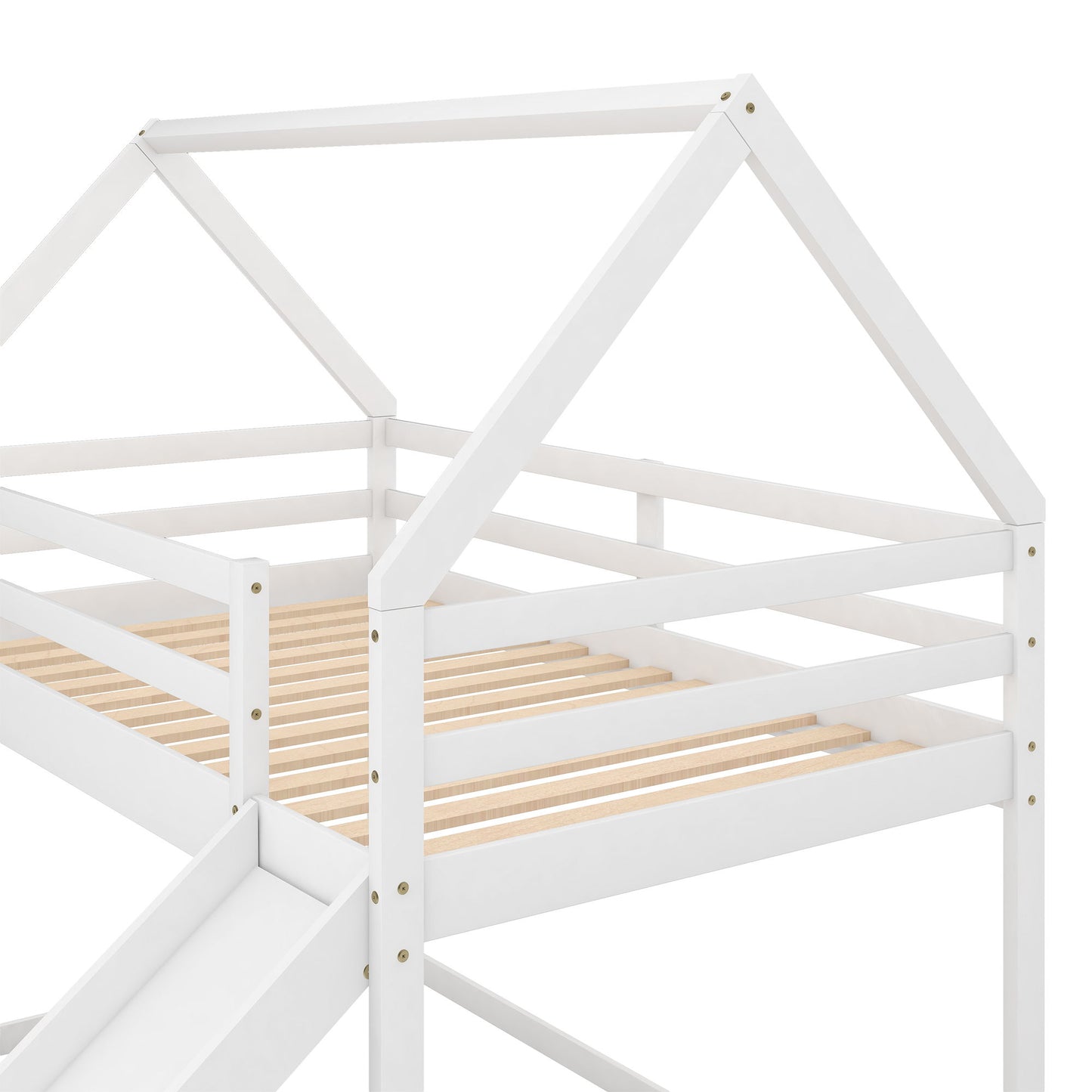 House Shape Bunk Bed With Slide And Ladder - The Sleep Loft - Online Mattress Showroom NYC