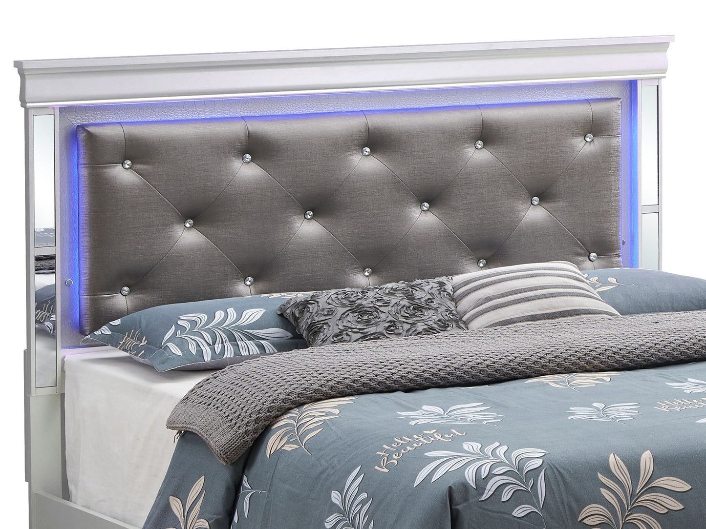 Bed With LED Light Accents Headboard - The Sleep Loft - Online Mattress Showroom NYC