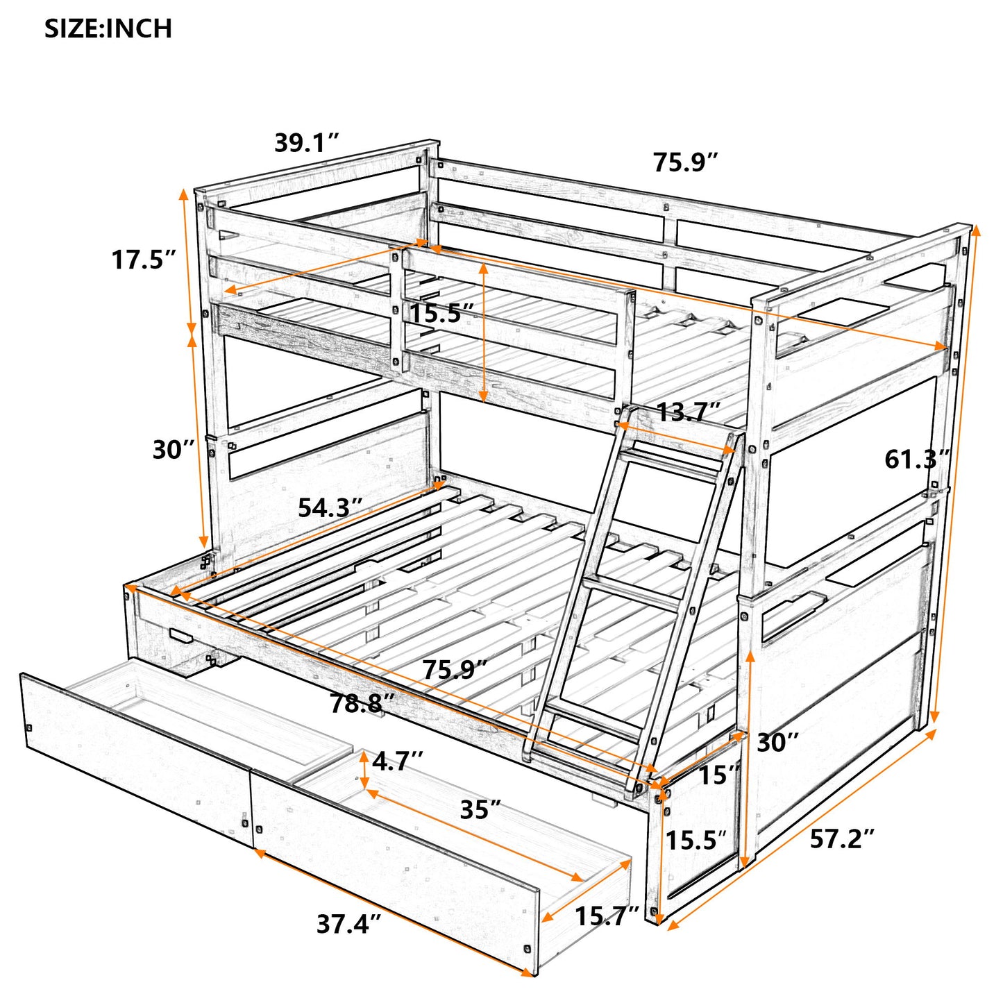 Bunk Bed With Storage - The Sleep Loft - Online Mattress Showroom NYC