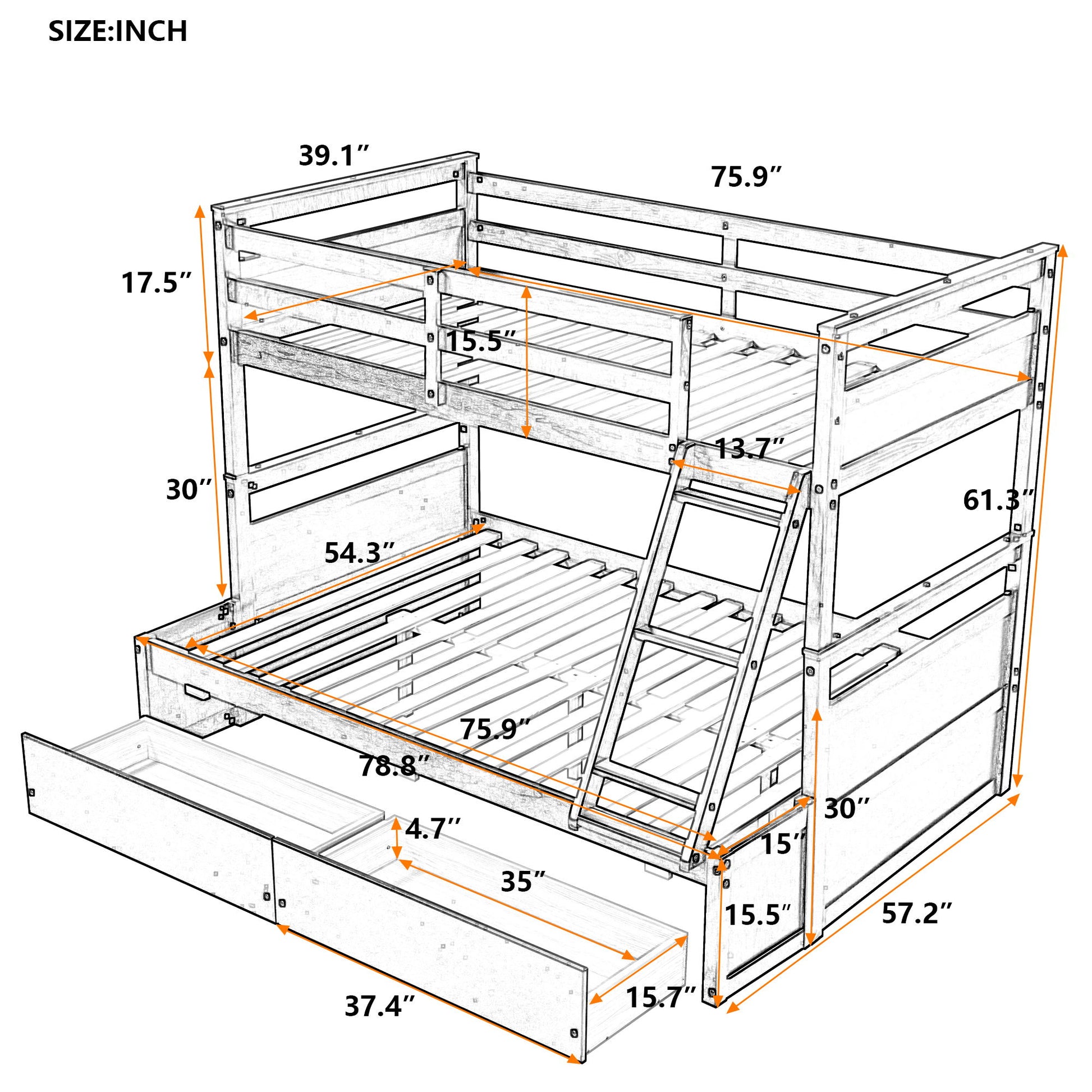 Bunk Bed With Storage - The Sleep Loft - Online Mattress Showroom NYC