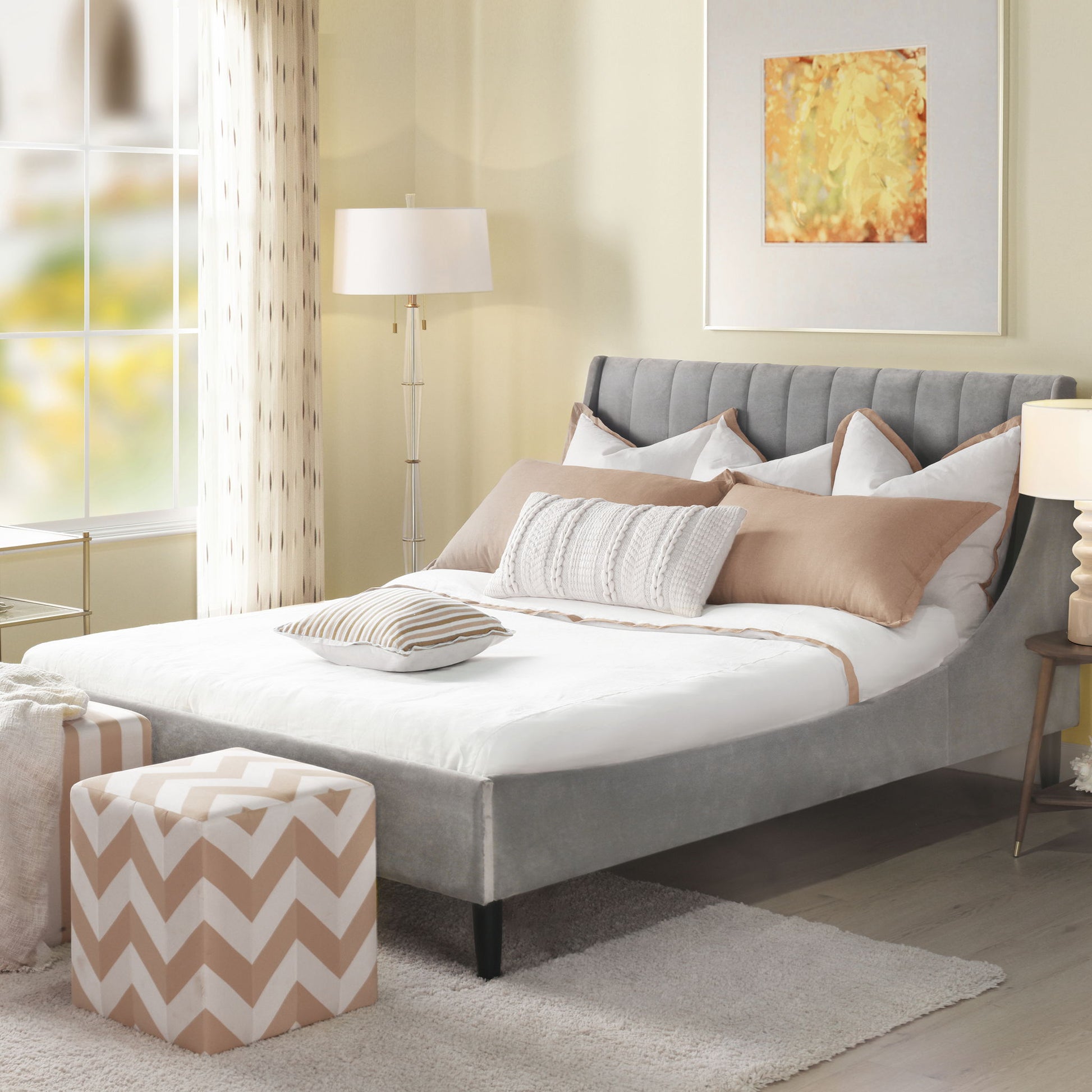Aspen - Vertical Tufted Modern Headboard Platform Bed Set - The Sleep Loft - Online Mattress Showroom NYC
