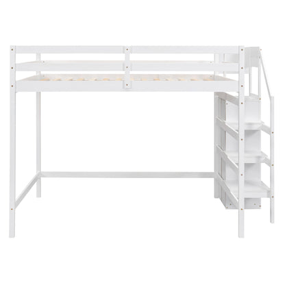 Loft Bed With Built In Storage Wardrobe And Staircase - The Sleep Loft - Online Mattress Showroom NYC