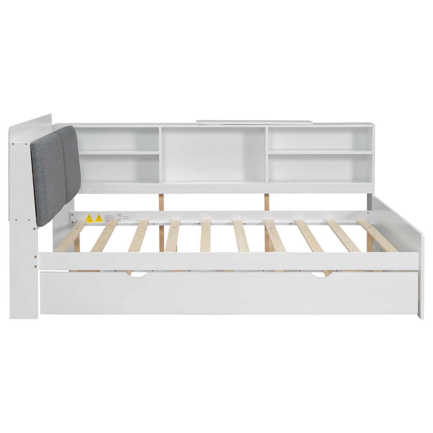 Platform Bed With Trundle, Shelves, And Storage Headboard - The Sleep Loft - Online Mattress Showroom NYC