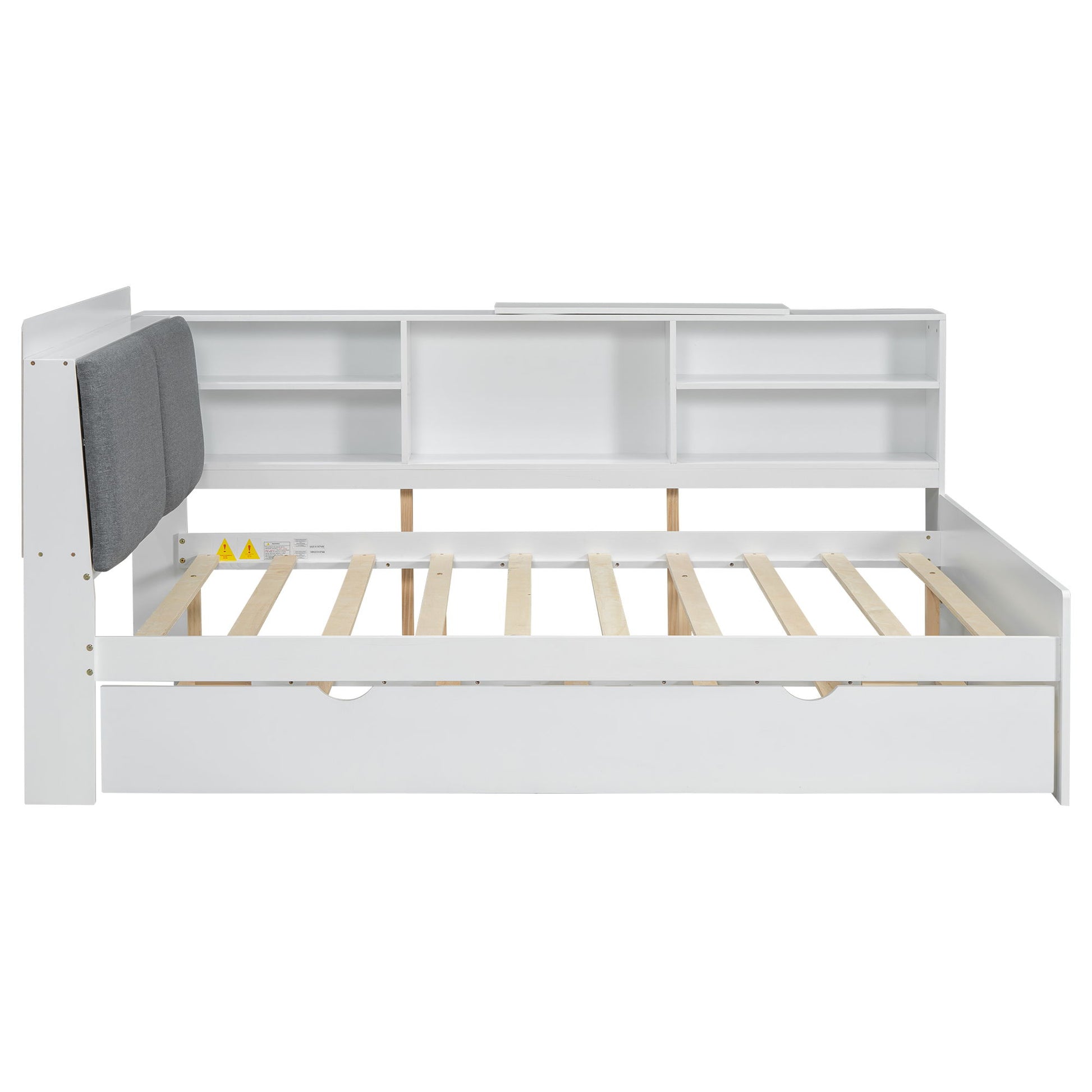 Platform Bed With Trundle, Shelves, And Storage Headboard - The Sleep Loft - Online Mattress Showroom NYC